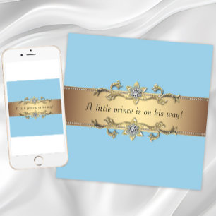 Invitation Bébé Garçon Prince Bleu Shower
