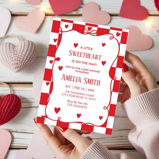 Invitation Bébé gribouillis de la Saint-Valentin petite amie  (Créateur téléchargé)