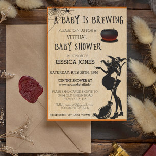 Invitation Bébé Halloween Virtuel est une Fête de Chauffe Béb