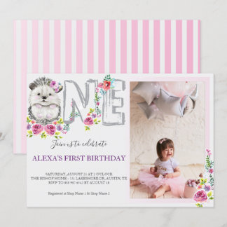 Invitation Bébé Hérisson un anniversaire