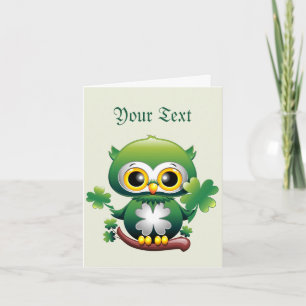 Invitation Bébé Hibou Mignon St Patrick Dessin Animé
