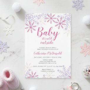 Invitation Bébé Il fait froid à l'extérieur Baby shower Snowf