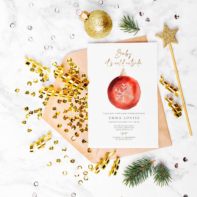 Invitation Bébé Il fait froid à l'extérieur de l'ornement Bab (Créateur téléchargé)