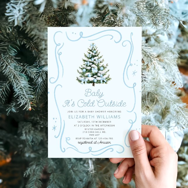 Invitation Bébé il fait froid à l'extérieur de Noël Bébé Show (Créateur téléchargé)