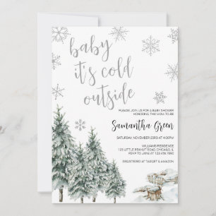Invitation Bébé Il fait froid à l'extérieur du Baby shower