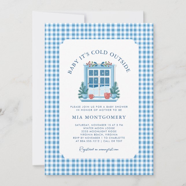 Invitation Bébé Il fait froid à l'extérieur du Baby shower d' (Devant)
