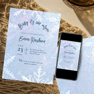 Invitation Bébé il fait froid à l'extérieur du baby shower d'