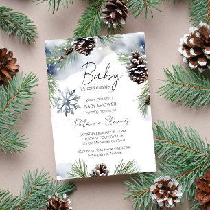 Invitation Bébé il fait froid à l'extérieur du baby shower de