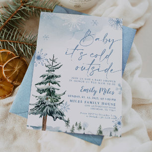 Invitation Bébé il fait froid à l'extérieur Fête de naissance