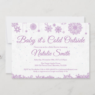 Invitation Bébé il fait froid à l'extérieur Flocon de neige d