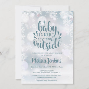 Invitation Bébé il fait froid à l'extérieur Neige Hiver Baby 
