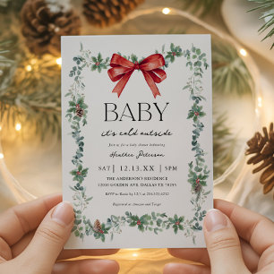 Invitation Bébé il fait froid à l'extérieur Noël Baby Shower