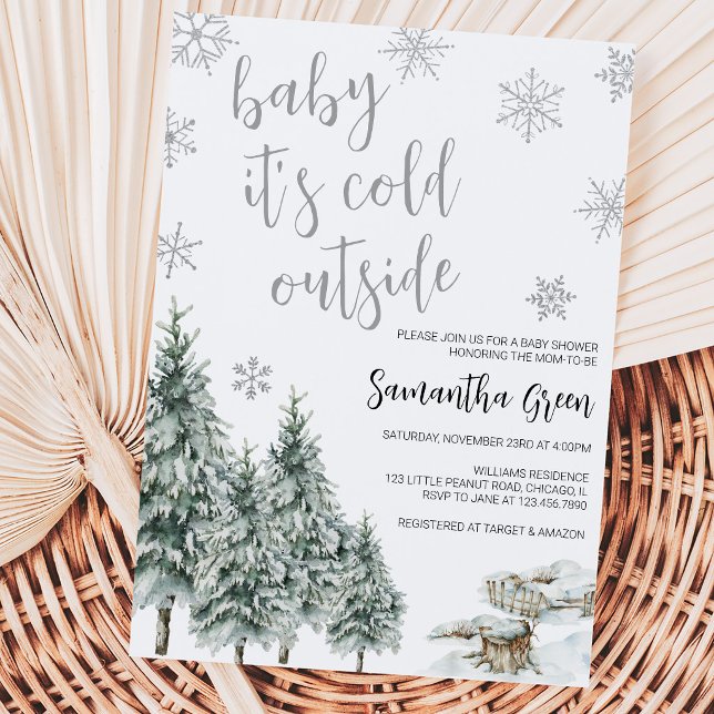 Invitation Bébé il fait froid dehors Baby Shower (Créateur téléchargé)