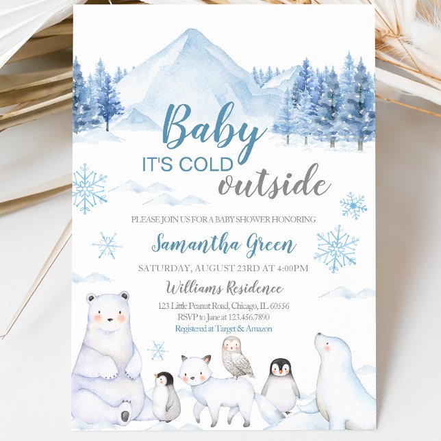 Invitation Bébé il fait froid dehors Baby Shower (Créateur téléchargé)