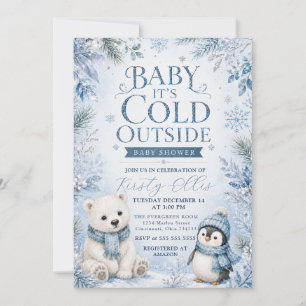 Invitation Bébé il fait froid dehors Baby Shower