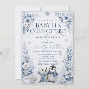 Invitation Bébé il fait froid dehors Baby Shower Arctique