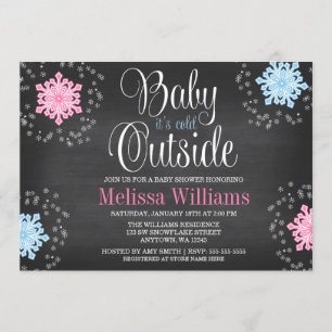 Invitation Bébé Il fait froid dehors Baby shower de flocons d