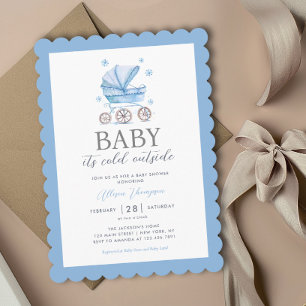 Invitation Bébé il fait froid dehors Baby shower de garçon d'