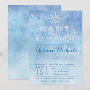 Invitation Bébé Il fait froid dehors Baby shower de neige Inv