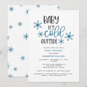 Invitation Bébé Il fait froid dehors Baby shower de Noël Invi