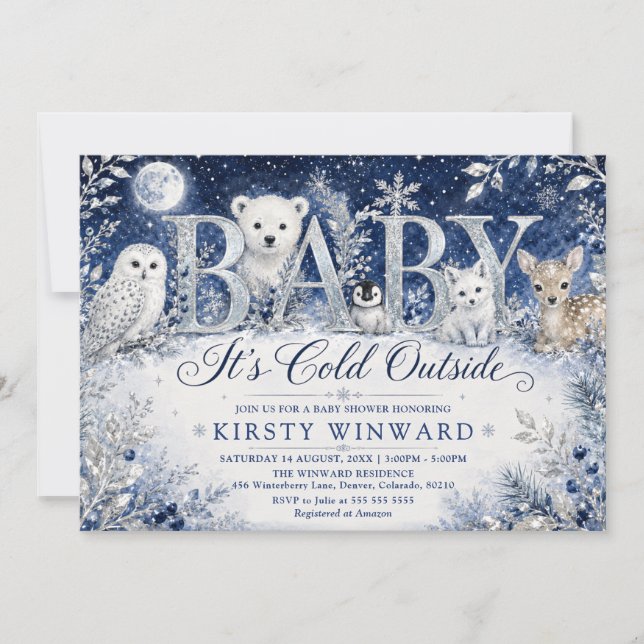 Invitation Bébé il fait froid dehors Baby Shower d'hiver (Devant)