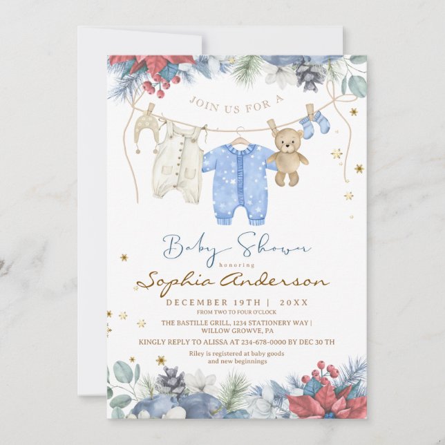 Invitation Bébé il fait froid dehors Baby Shower d'hiver (Devant)