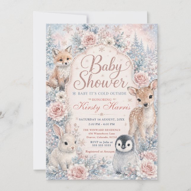 Invitation Bébé il fait froid dehors Baby Shower d'hiver (Devant)