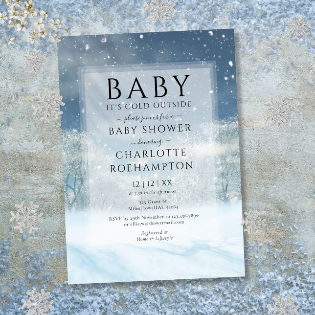 Invitation Bébé il fait froid dehors Baby Shower d'hiver (Baby Its Cold Outside Winter Baby Shower Invitation)