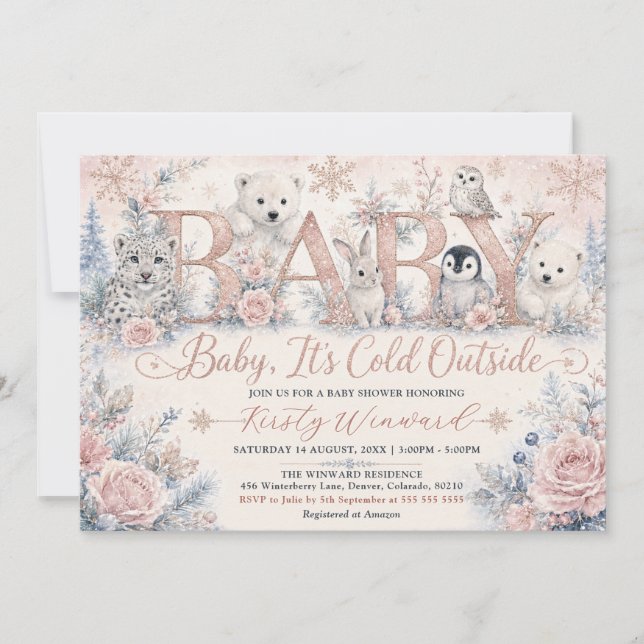 Invitation Bébé il fait froid dehors Baby Shower d'hiver (Devant)