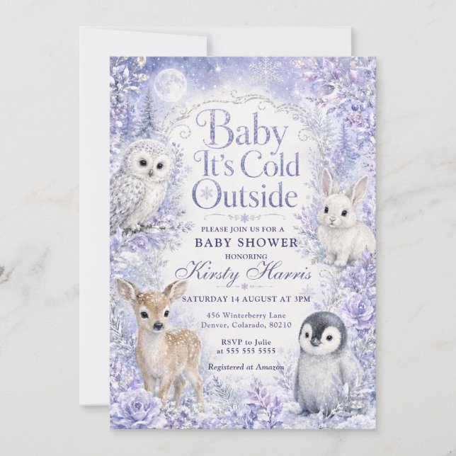 Invitation Bébé il fait froid dehors Baby Shower d'hiver (Devant)