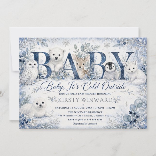 Invitation Bébé il fait froid dehors Baby Shower d'hiver (Devant)