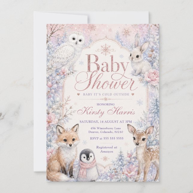 Invitation Bébé il fait froid dehors Baby Shower d'hiver (Devant)