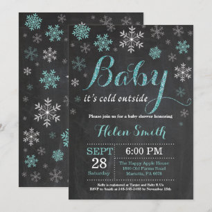 Invitation Bébé il fait froid dehors Baby Shower d'hiver