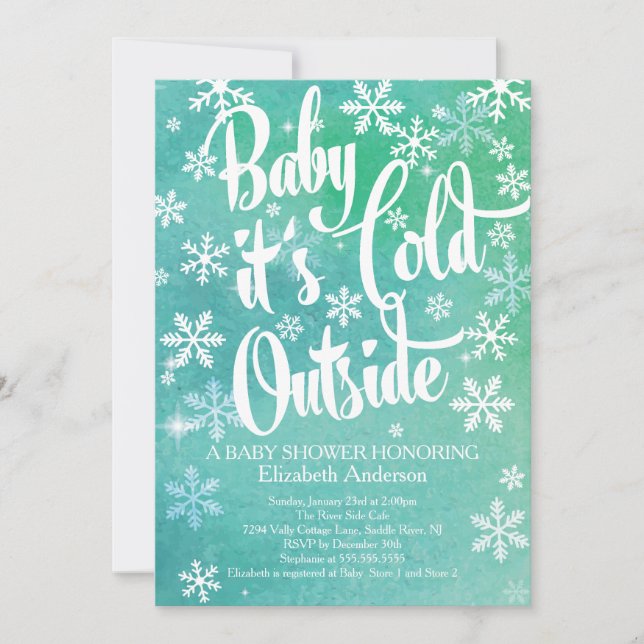 Invitation Bébé Il fait froid dehors Baby shower d'hiver neut (Devant)