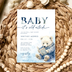 Invitation Bébé Il fait froid dehors Baby shower d'ours d'hiv
