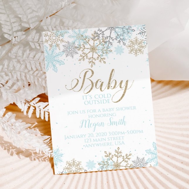 Invitation Bébé il fait froid dehors Baby Shower flocon de ne (Créateur téléchargé)