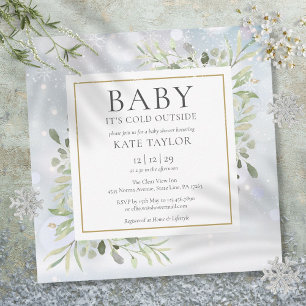 Invitation Bébé il fait froid dehors Baby Shower Hiver Neige
