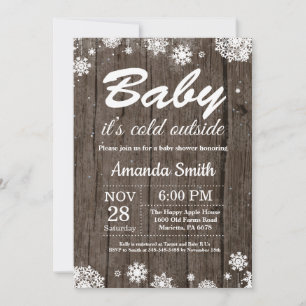 Invitation Bébé il fait froid dehors Baby Shower hivernal rus