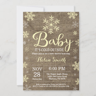Invitation Bébé il fait froid dehors Baby Shower hivernal rus