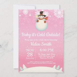 Invitation Bébé il fait froid dehors Baptême de bébé bonhomme