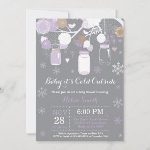 Invitation Bébé il fait froid dehors Bocal Mason Hiver Baby S