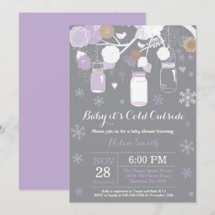 Invitation Bébé il fait froid dehors Bocal Mason Hiver Baby S