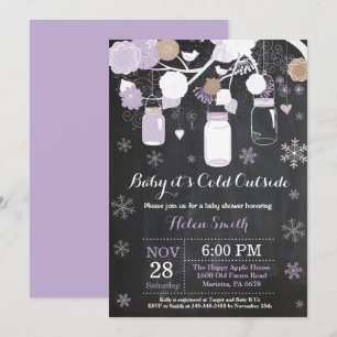 Invitation Bébé il fait froid dehors Bocal Mason Hiver Baby S