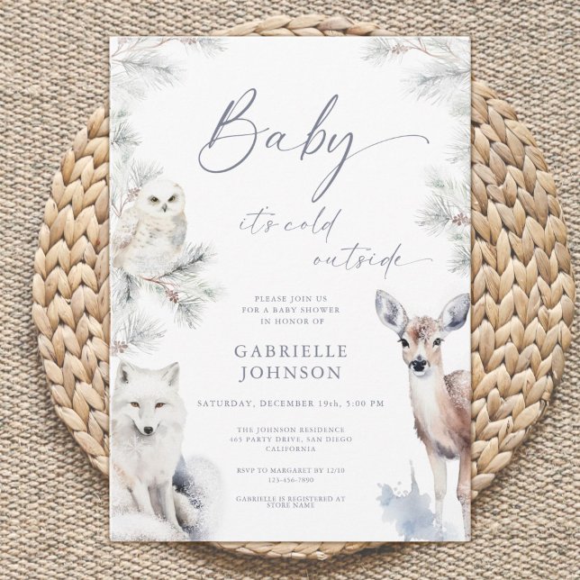 Invitation Bébé, il fait froid dehors Code QR Baby Shower (Créateur téléchargé)