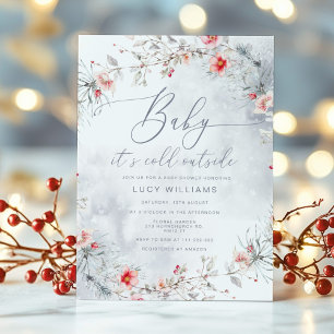 Invitation Bébé il fait froid dehors élégant gelée fête préna