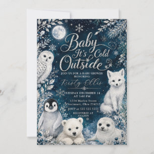 Invitation Bébé il fait froid dehors Fête de bébé animaux arc