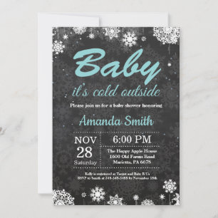 Invitation Bébé il fait froid dehors Fête de bébé flocon de n