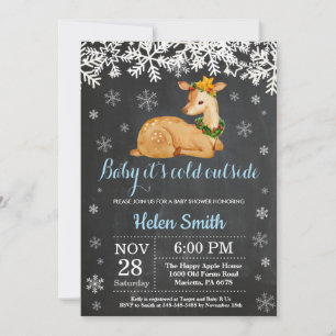 Invitation Bébé il fait froid dehors Fête de bébé garçon Cerf