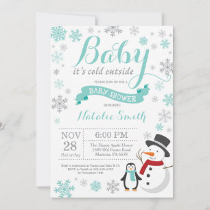 Invitation Bébé il fait froid dehors Fête prénatale d'hiver A