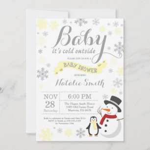 Invitation Bébé il fait froid dehors Fête prénatale d'hiver j